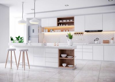 White Finishing Kitchen Renovation Services by Silverspine Contracting